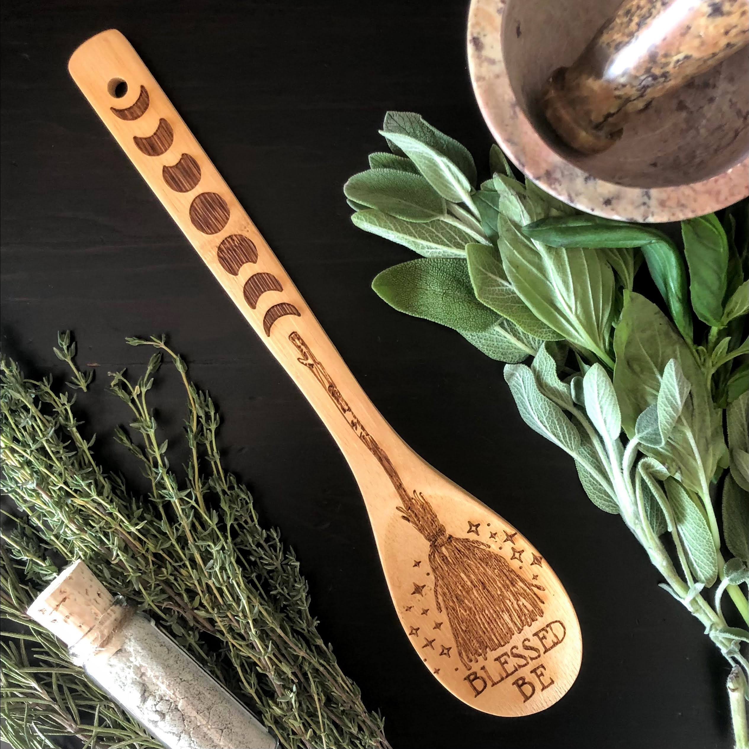 Witchy Bamboo Wooden Spoon - Image 4